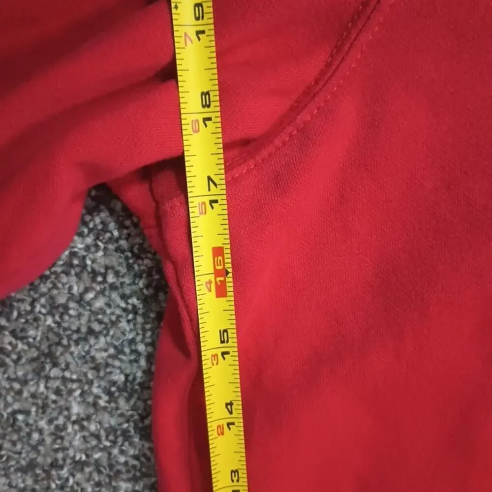 The North Face Red White Big Logo Hoodie Mens Medium Pullover Drawstring Cotton